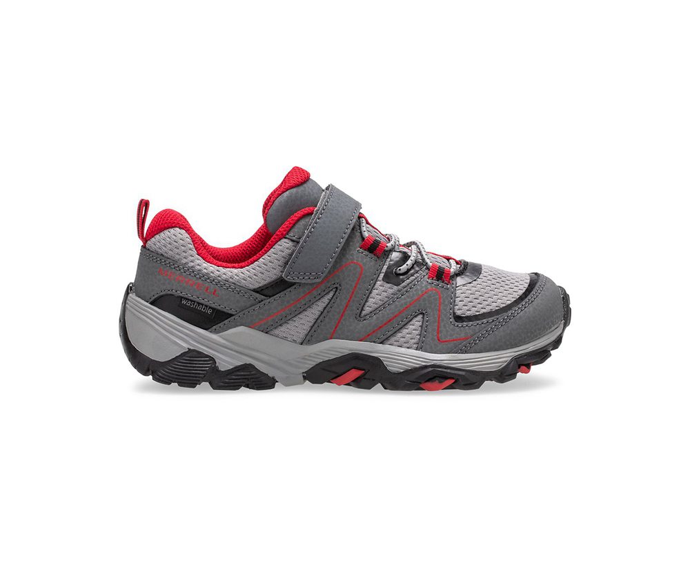 Merrell Hiking Shoes Grey/Red/Black - Trail Quest - Kids 56WFXSVNG